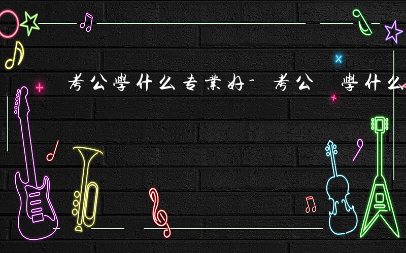 考公学什么专业好-考公 学什么专业